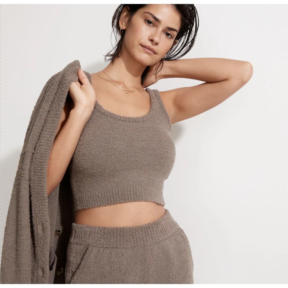 Madewell MWL Bouclé Square-Neck Tank Top Color cyprus ruins Large